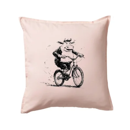 Tučná krava na bicykli