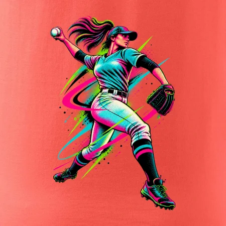 Baseballová nadhazovačka neonový pop art