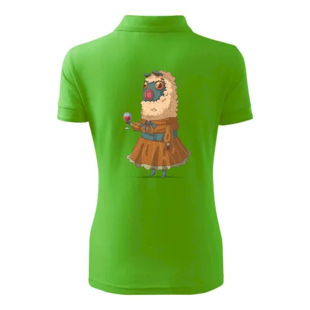 Alpaka s vínom žena