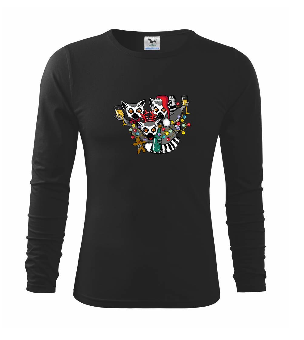 Tričká so zvieratami - Vianočné lemuríky (Pecka design) - Tričko detské Long Sleeve
