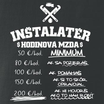 Hodinová mzda Inštalatér