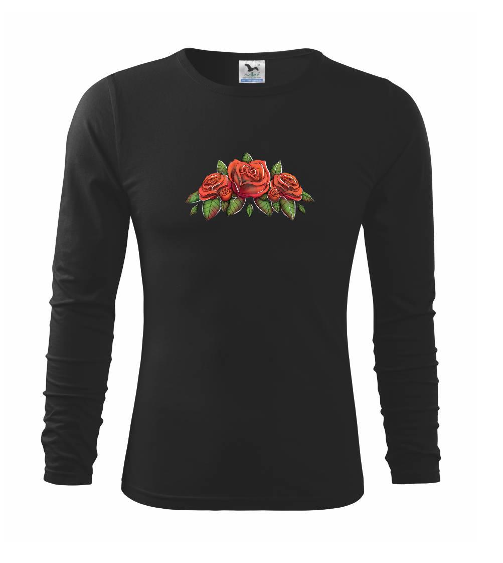 Tričká s kvetinami - Červená ruža - Tričko detské Long Sleeve