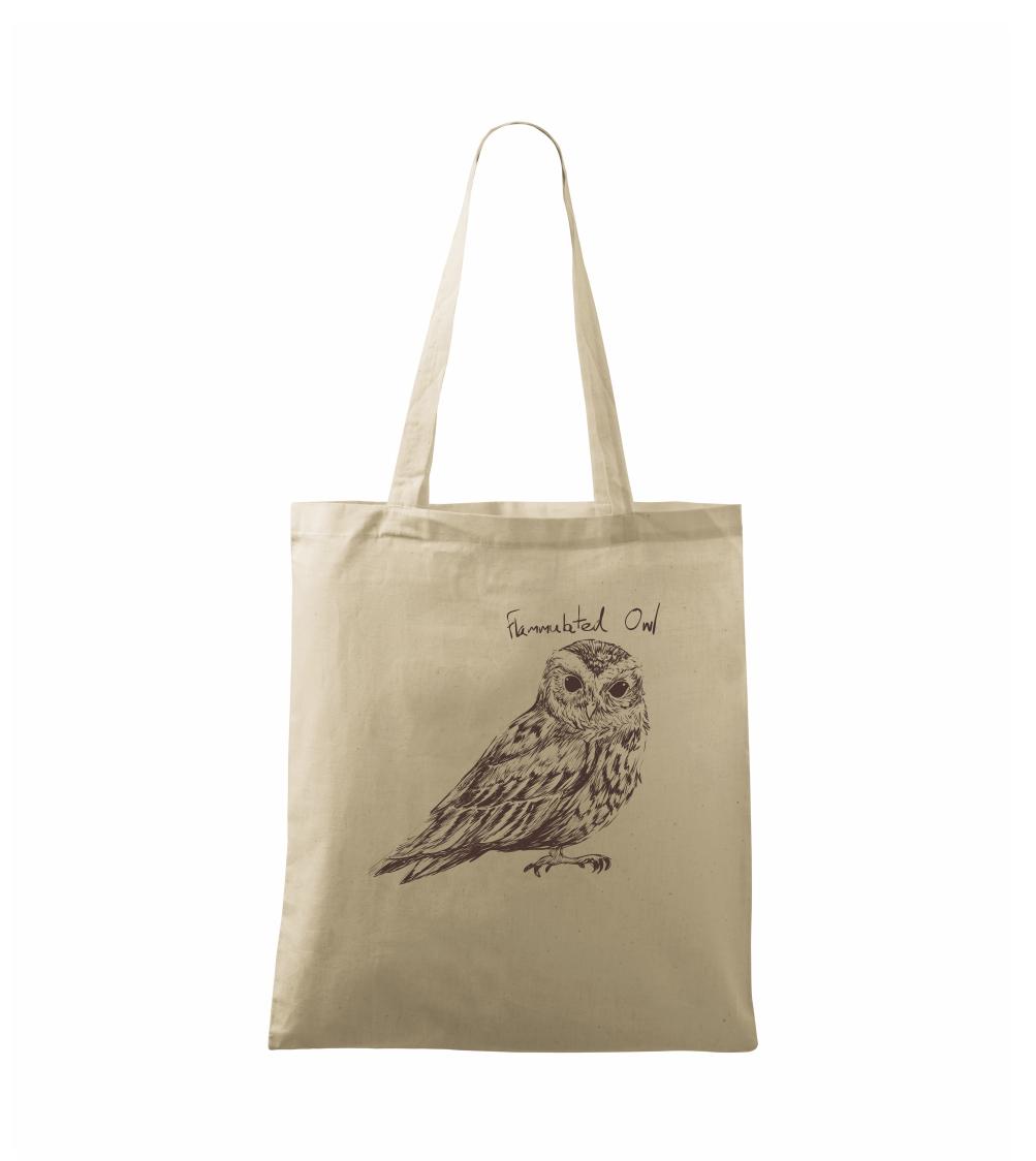Tričká so zvieratami - Výrček ohnivý  flammulated owl - Taška bavlnená