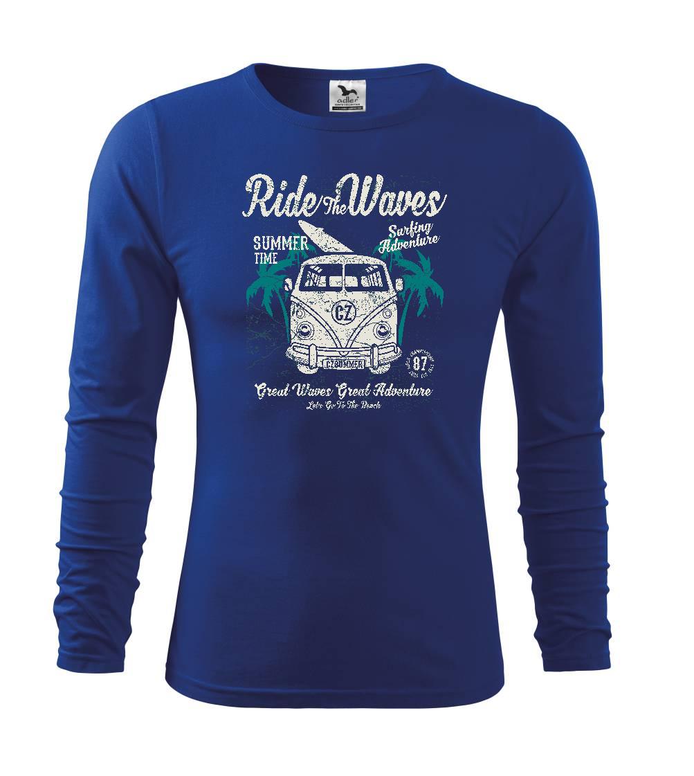 Surferske tričká - Ride The Waves - Tričko detské Long Sleeve