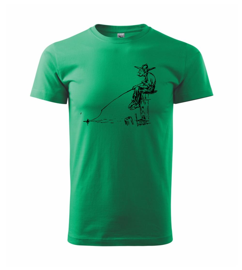 Kreslený rybár na pni Kreslený rybár na pni