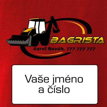 Bagrista v kruhu - vlastný nápis