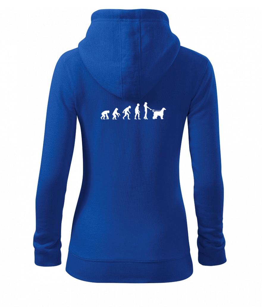 Chrt - Evolúcia pes afgánsky chrt (muž-žena) - Mikina dámska trendy zipper s kapucňou