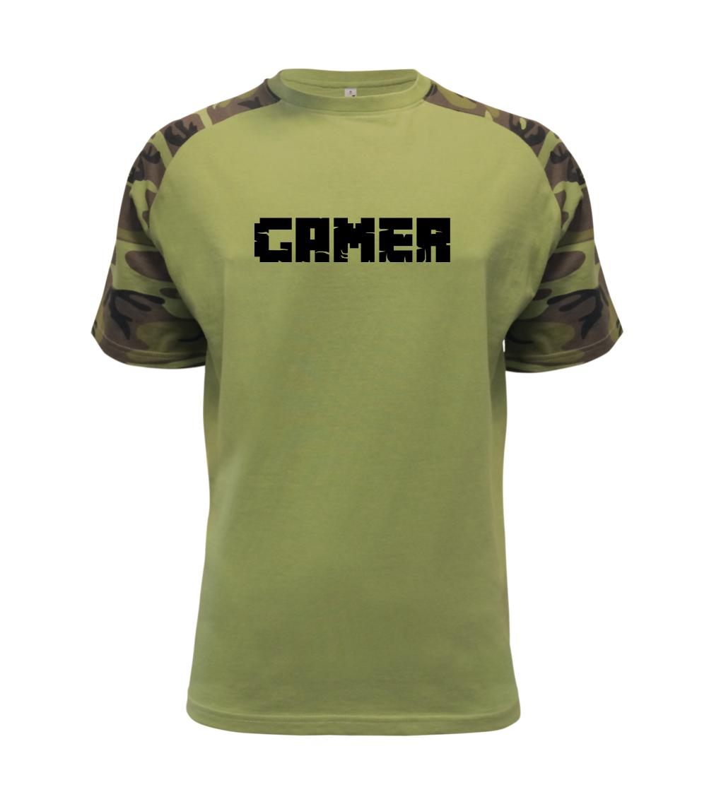 Tričká pre ajťákov - Gamer nápis - Raglan Military