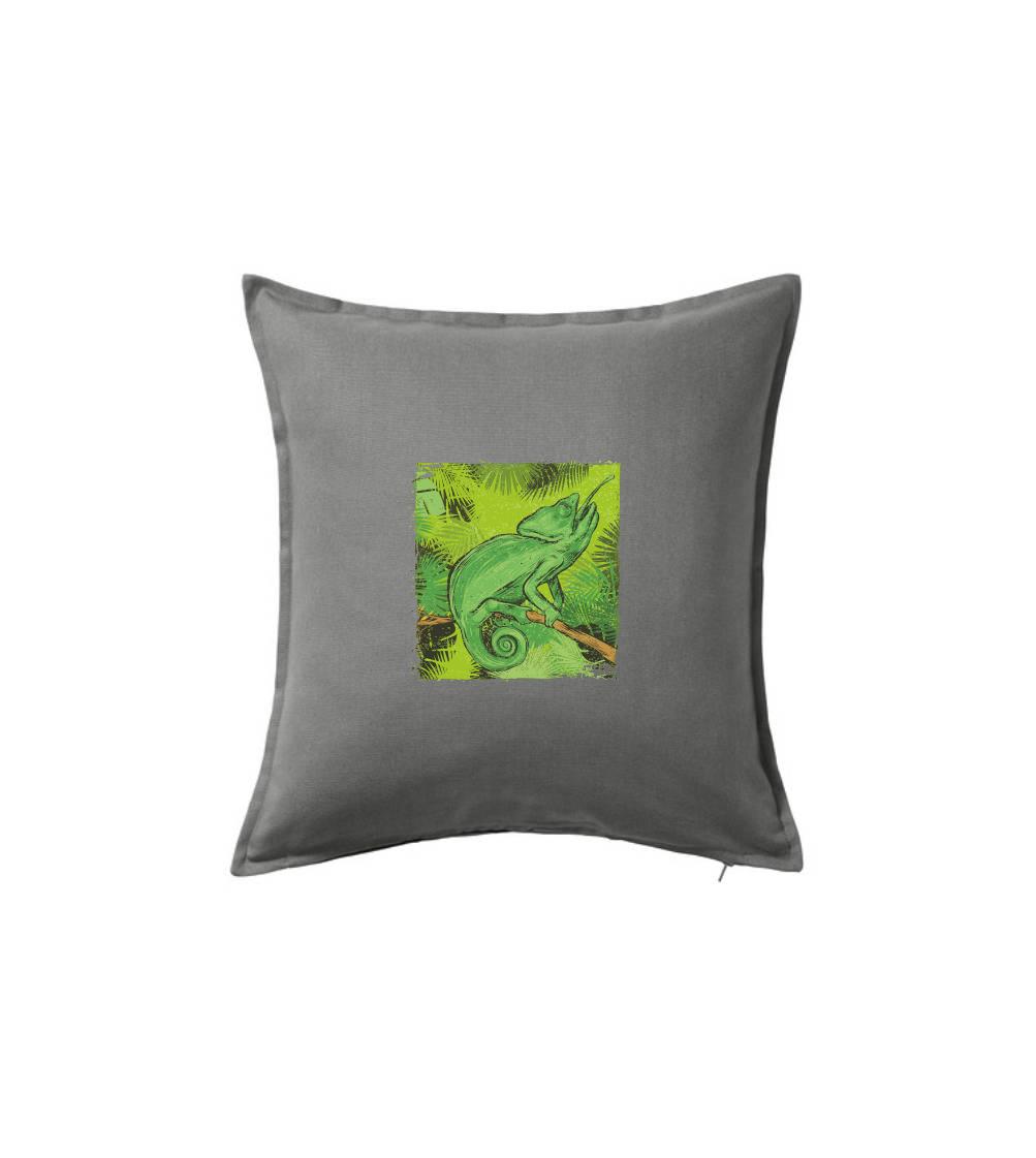 Tričká so zvieratami - Chameleon na vetve - Vankúš 50x50
