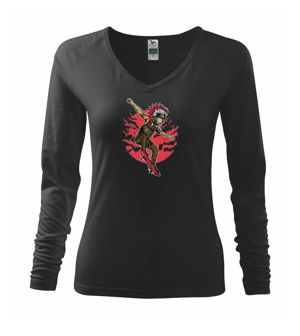 Longboard a Skatebord - Indian Chief Skateboard - Tričko dámske Elegance