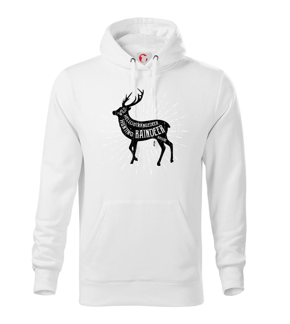 Tričká so zvieratami - Deer raindeer - Mikina pánska Cape s kapucňou