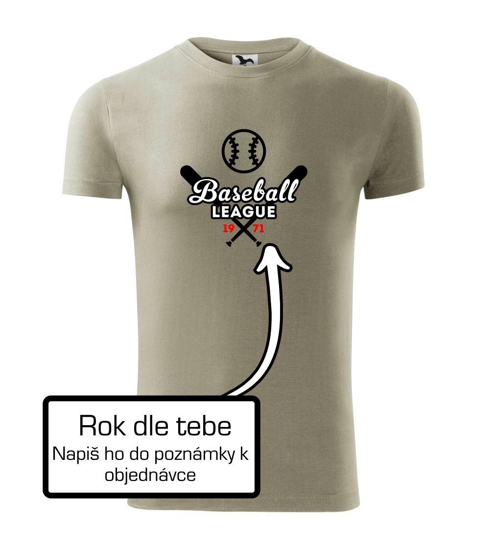 Tričká baseball - Baseball league vlastný ročník - Viper FIT - Pánske zúžené tričko