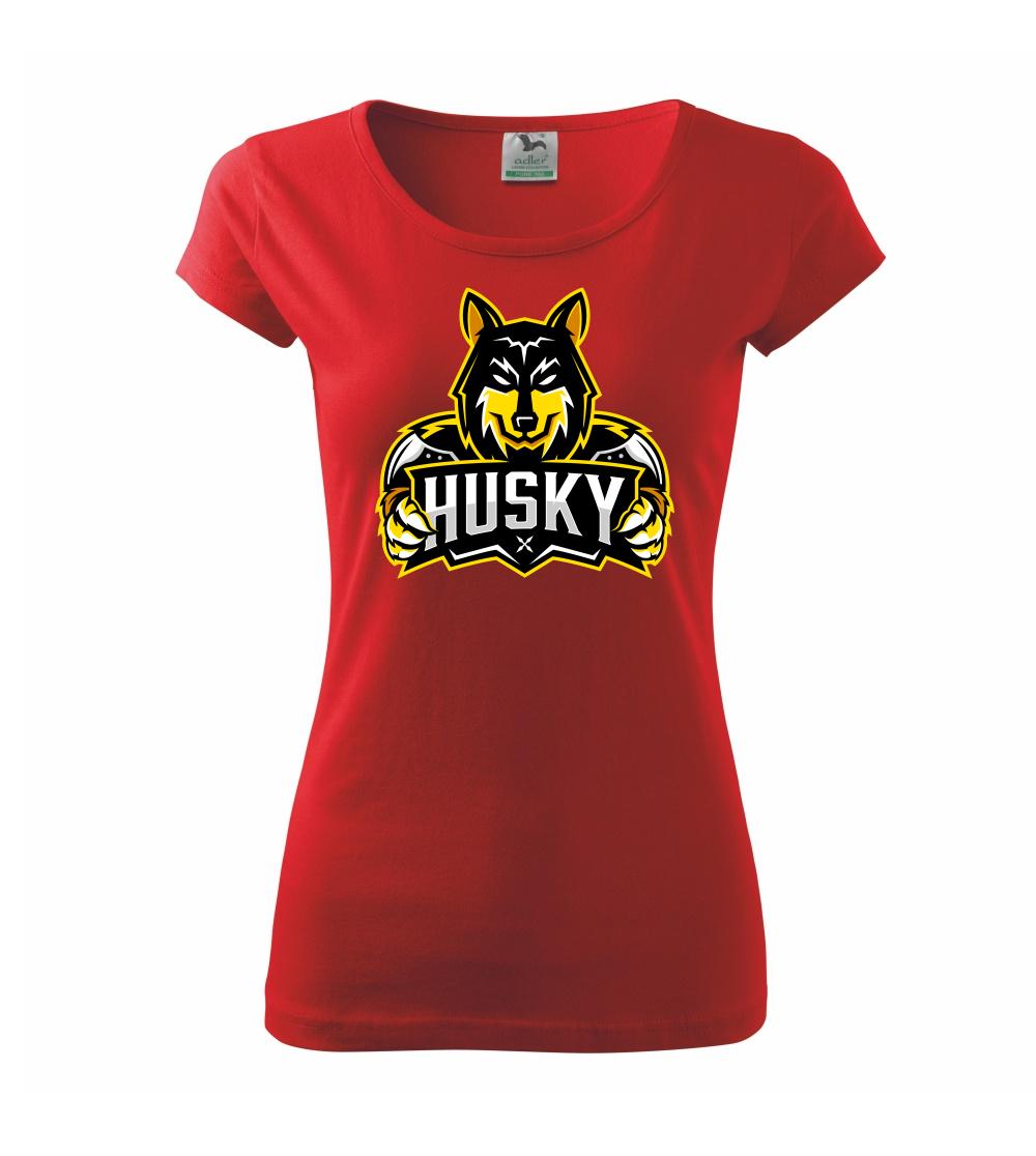 Tričká s motívom Sibírsky husky - Husky - maskot - Dámske tričko Pure