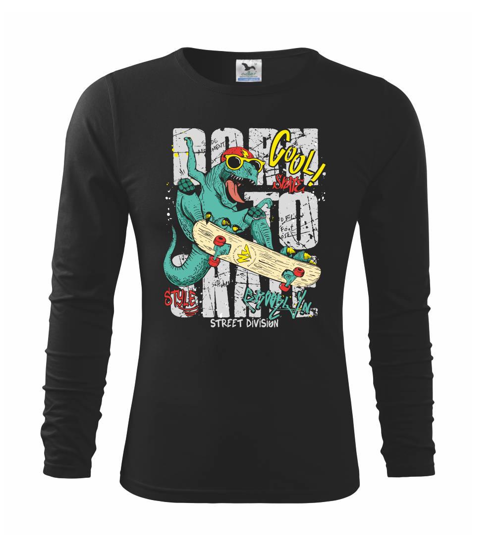 Longboard a Skatebord - Cool dinosaur skate - Tričko detské Long Sleeve