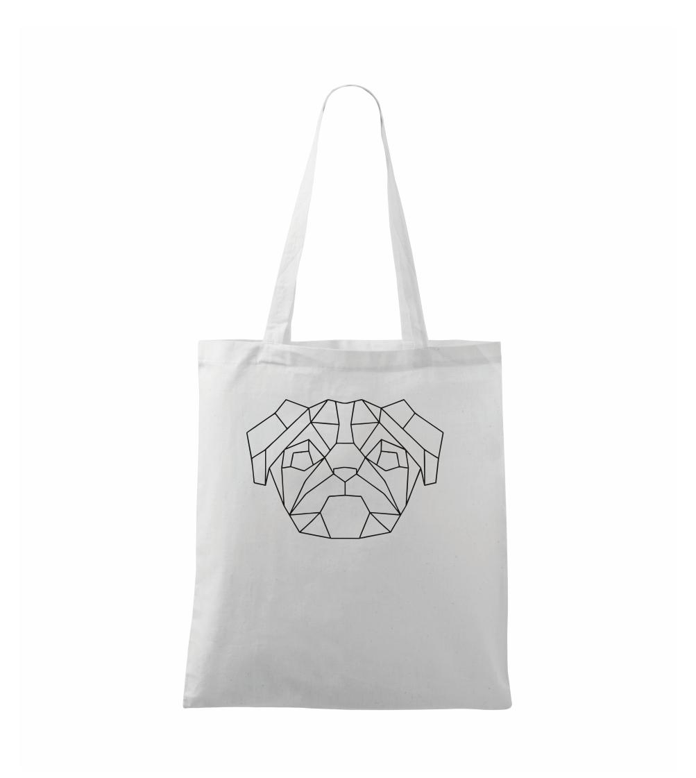 Mops na tričku - Mops - Geometria - jednoduchý - Taška bavlnená