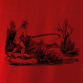 Kreslený rybár nahradzujúci