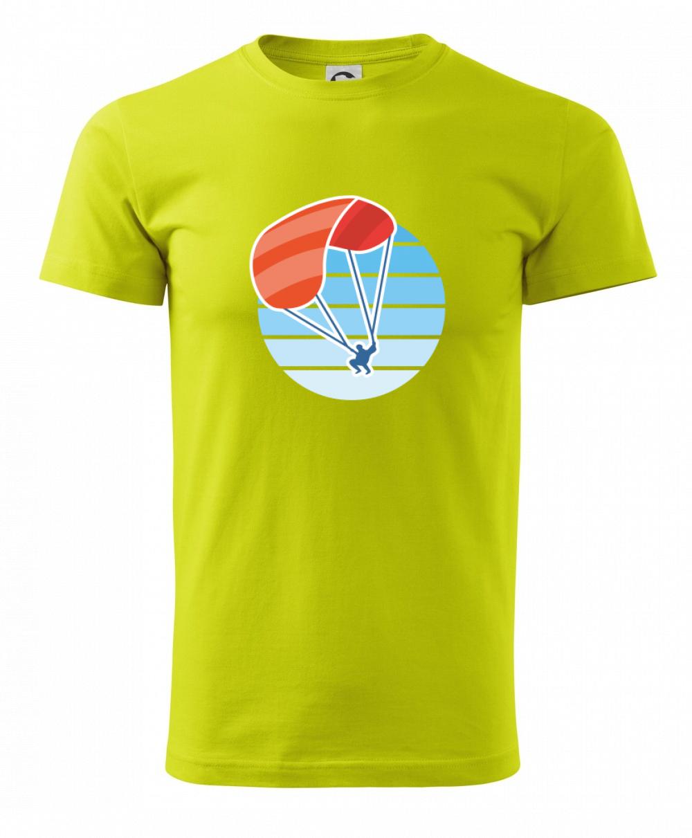 Paragliding oranžový v modrom koliesku Paragliding oranžový v modrom koliesku