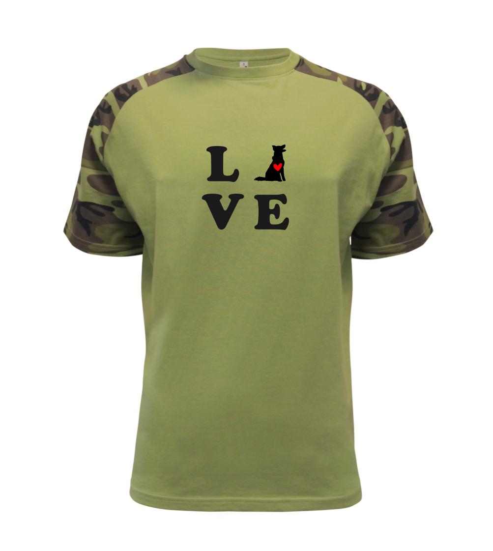 Border kólia na tričku - Border kólia love - Raglan Military