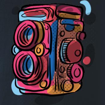 Foťák farebný - dve šošovky