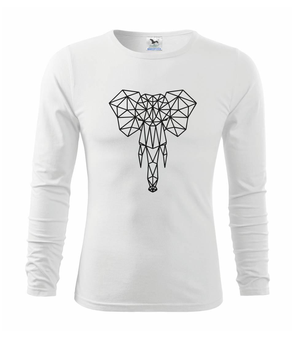 Geometrické zvieratá - Geometria - slon chobot - Tričko detské Long Sleeve