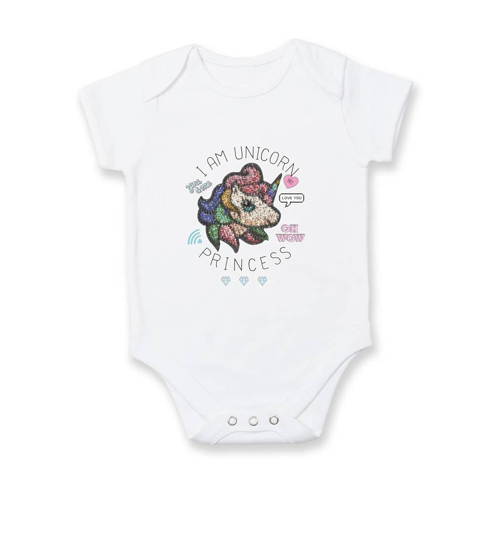 Tričká s jednorožcom - I am unicorn princess - Body dojčenské s krátkym rukávom