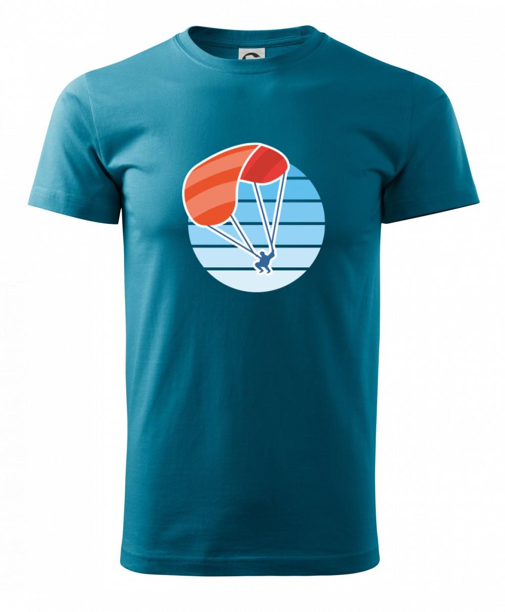 Paragliding oranžový v modrom koliesku Paragliding oranžový v modrom koliesku