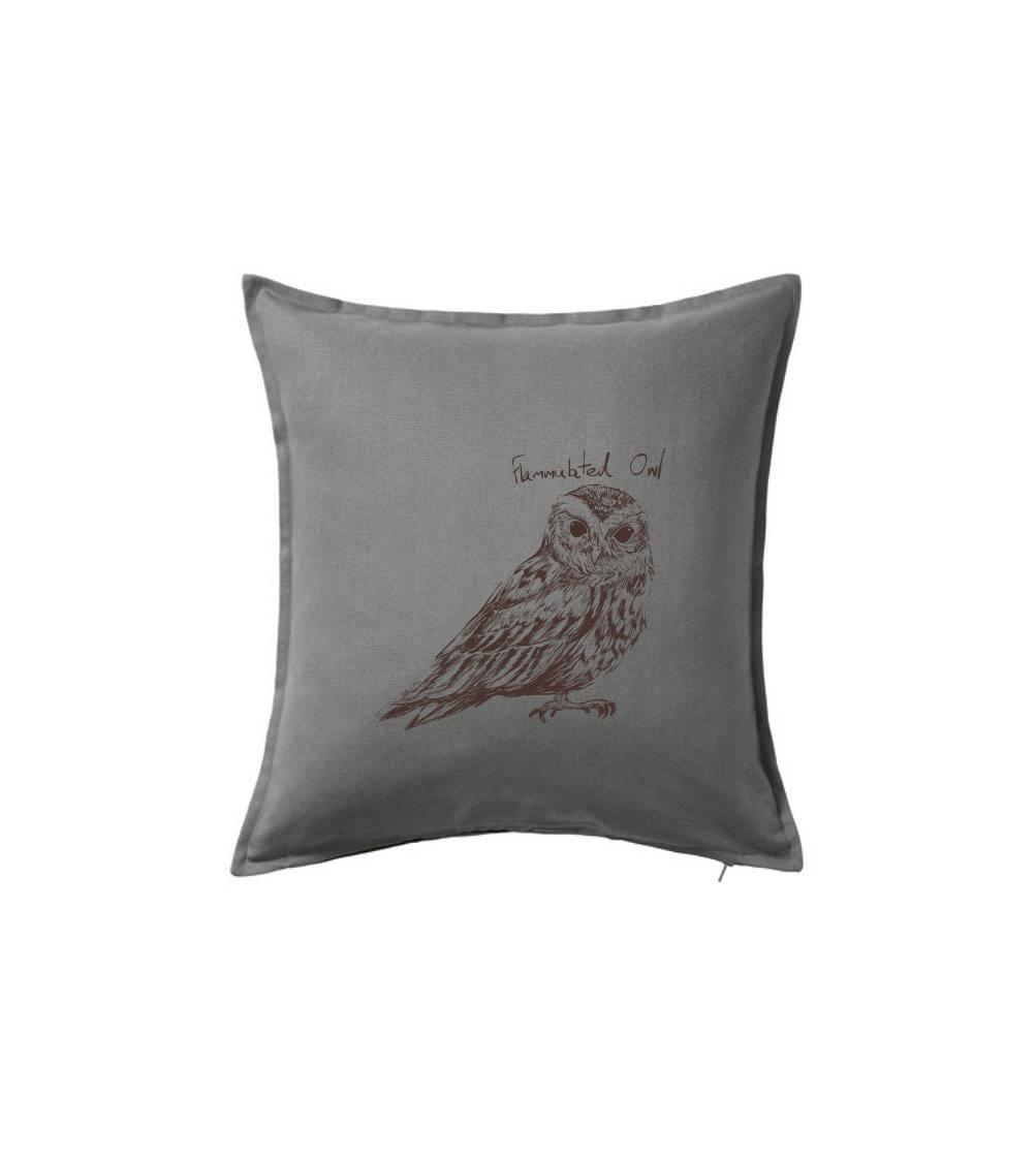 Tričká so zvieratami - Výrček ohnivý  flammulated owl - Vankúš 50x50