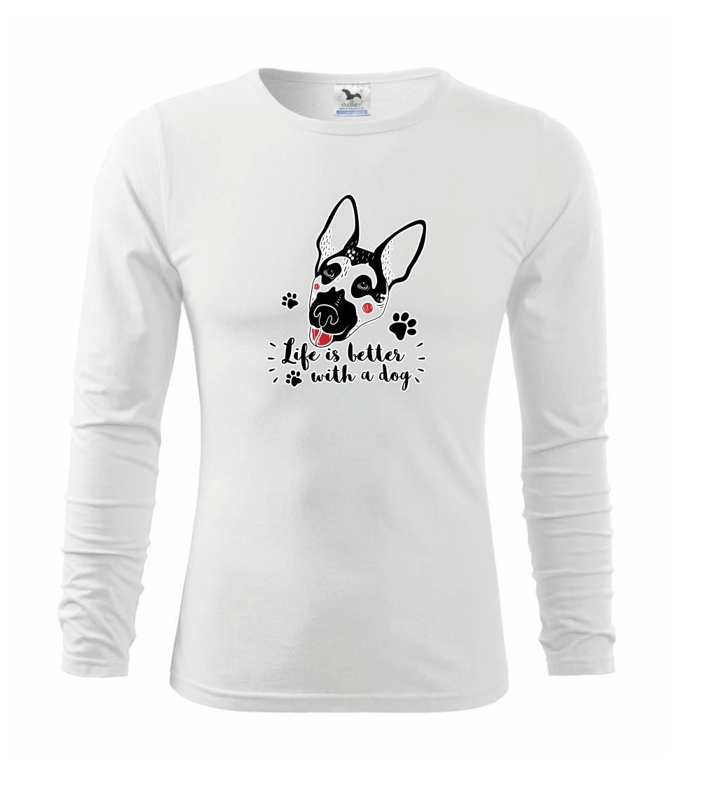 Nemecký ovčiak - German shepherd - life is a better with dog - Tričko detské Long Sleeve