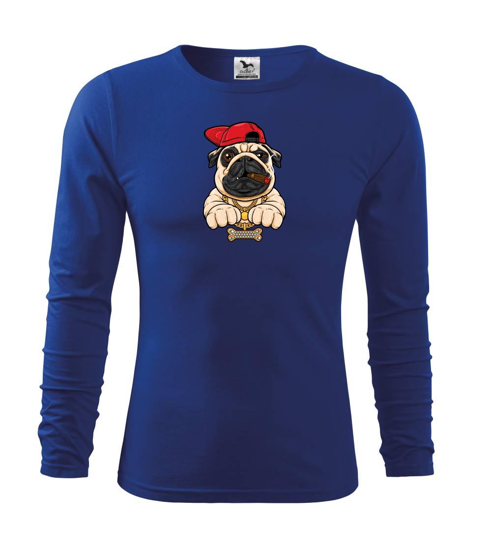Mops na tričku - Mopsík hip hop - Tričko detské Long Sleeve