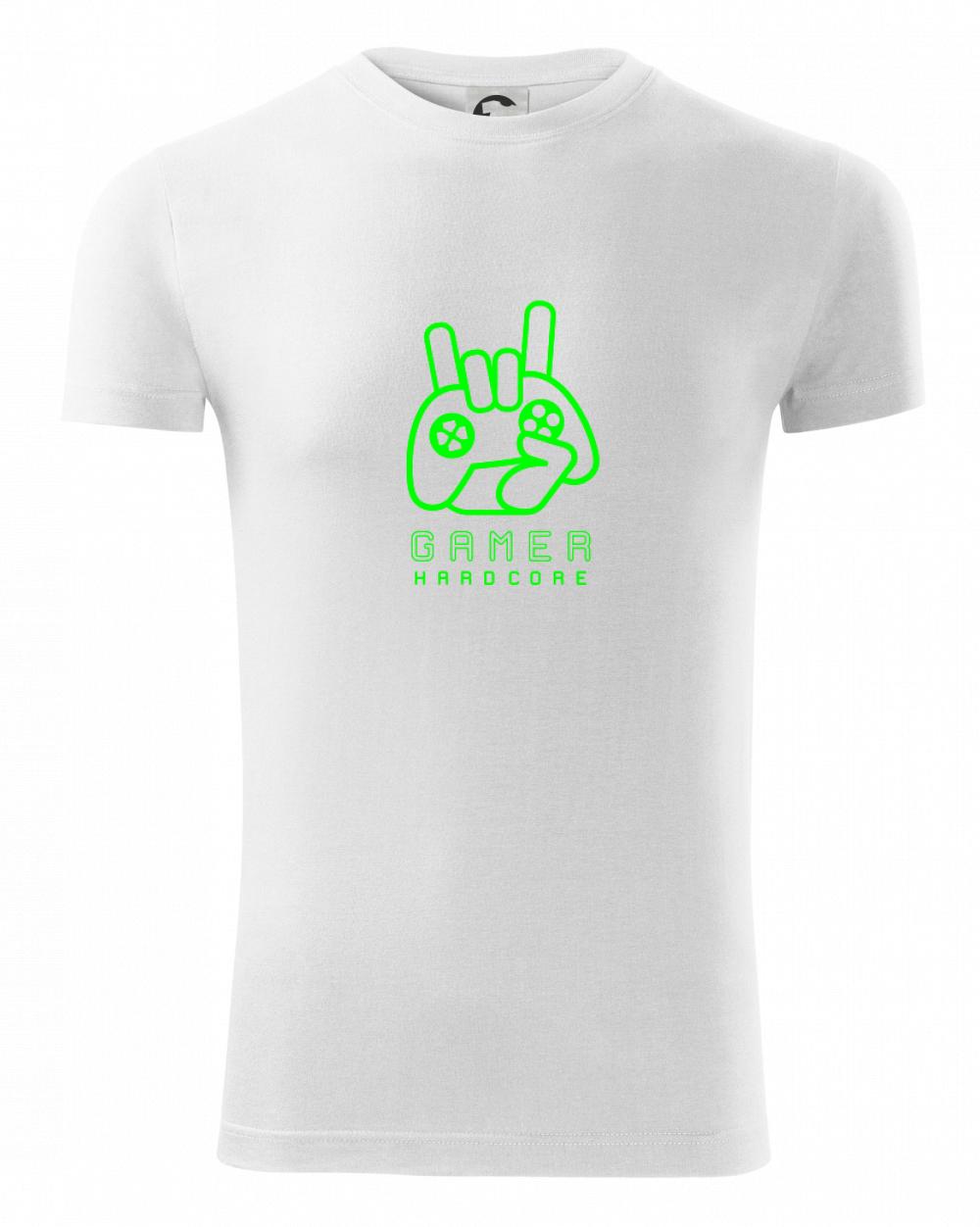 Tričká pre ajťákov - Hardcore gamer - ruka - zelená - Viper FIT - Pánske zúžené tričko