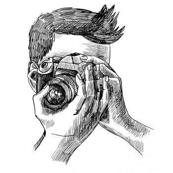 Fotograf kreslený Fotograf kreslený