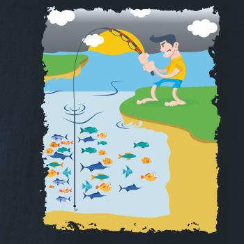 Rybár, ktorý má smolu farebný