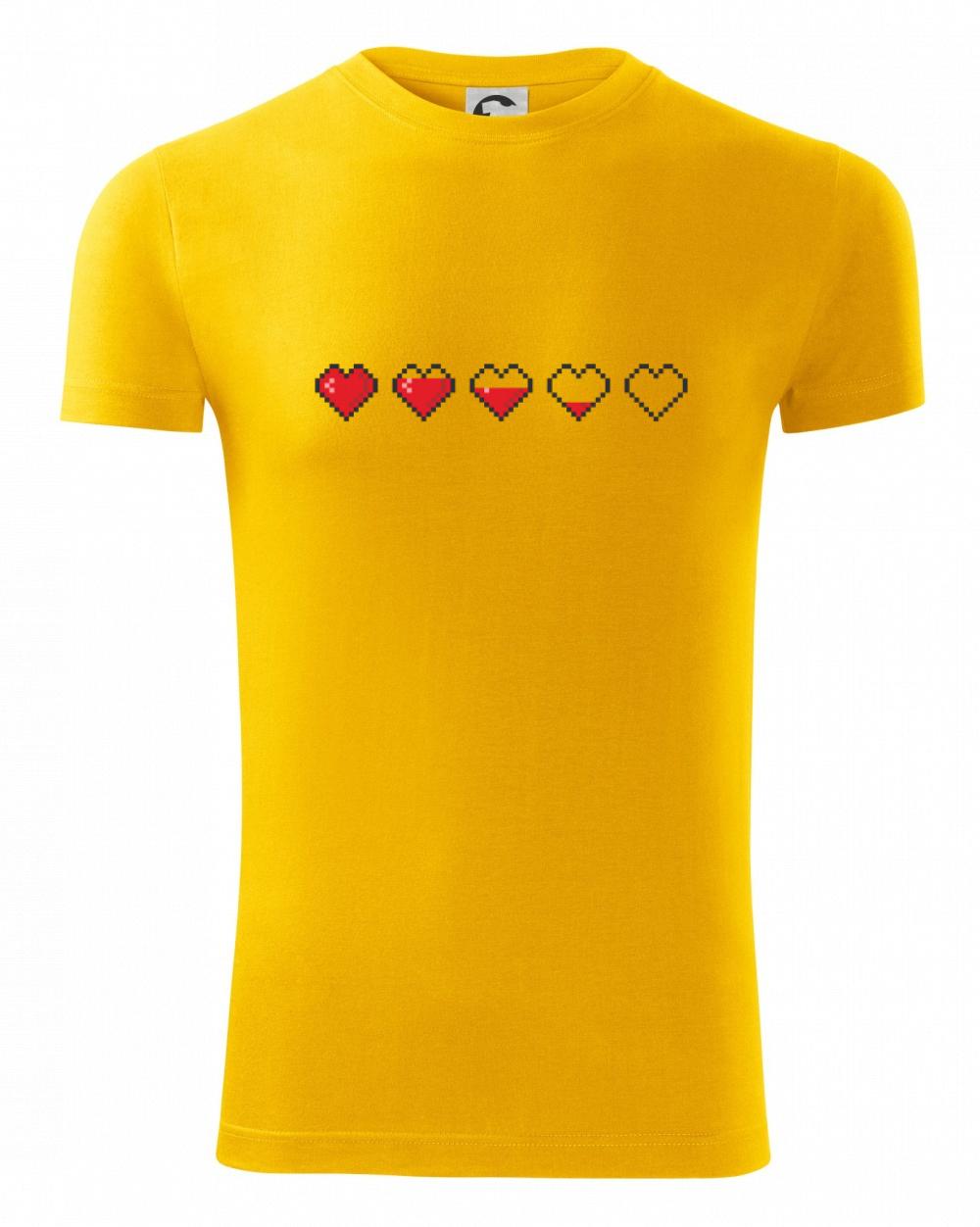 Tričká pre ajťákov - Gamer - srdce - životy - Viper FIT - Pánske zúžené tričko