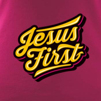Jesus first žltý nápis