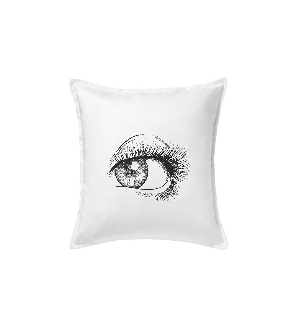 Geek Tričká - Obrie oko čiernobiele - Vankúš 50x50