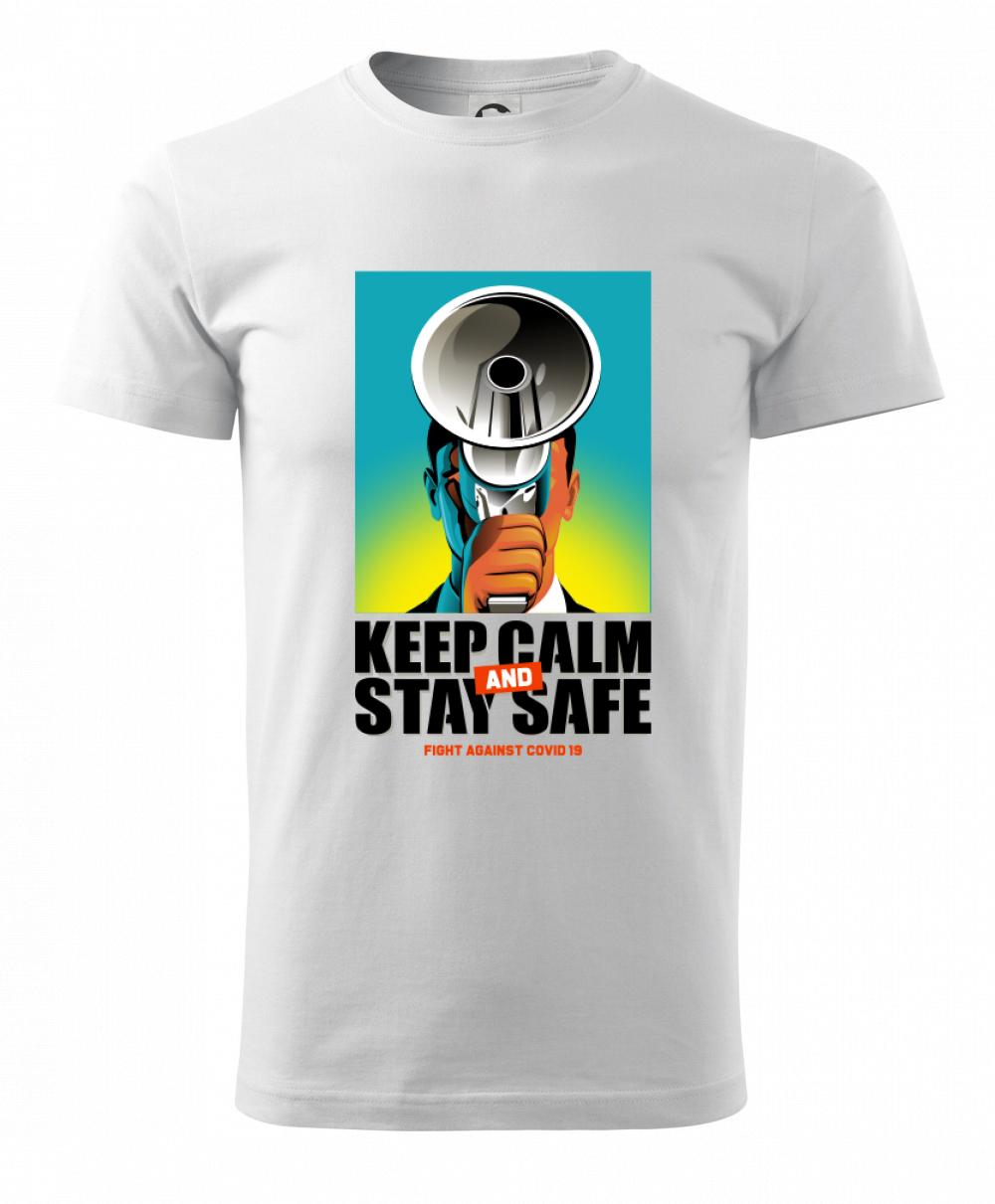 Corona keep calm and stay safe - Tričko extra veľké  (5-8XL)