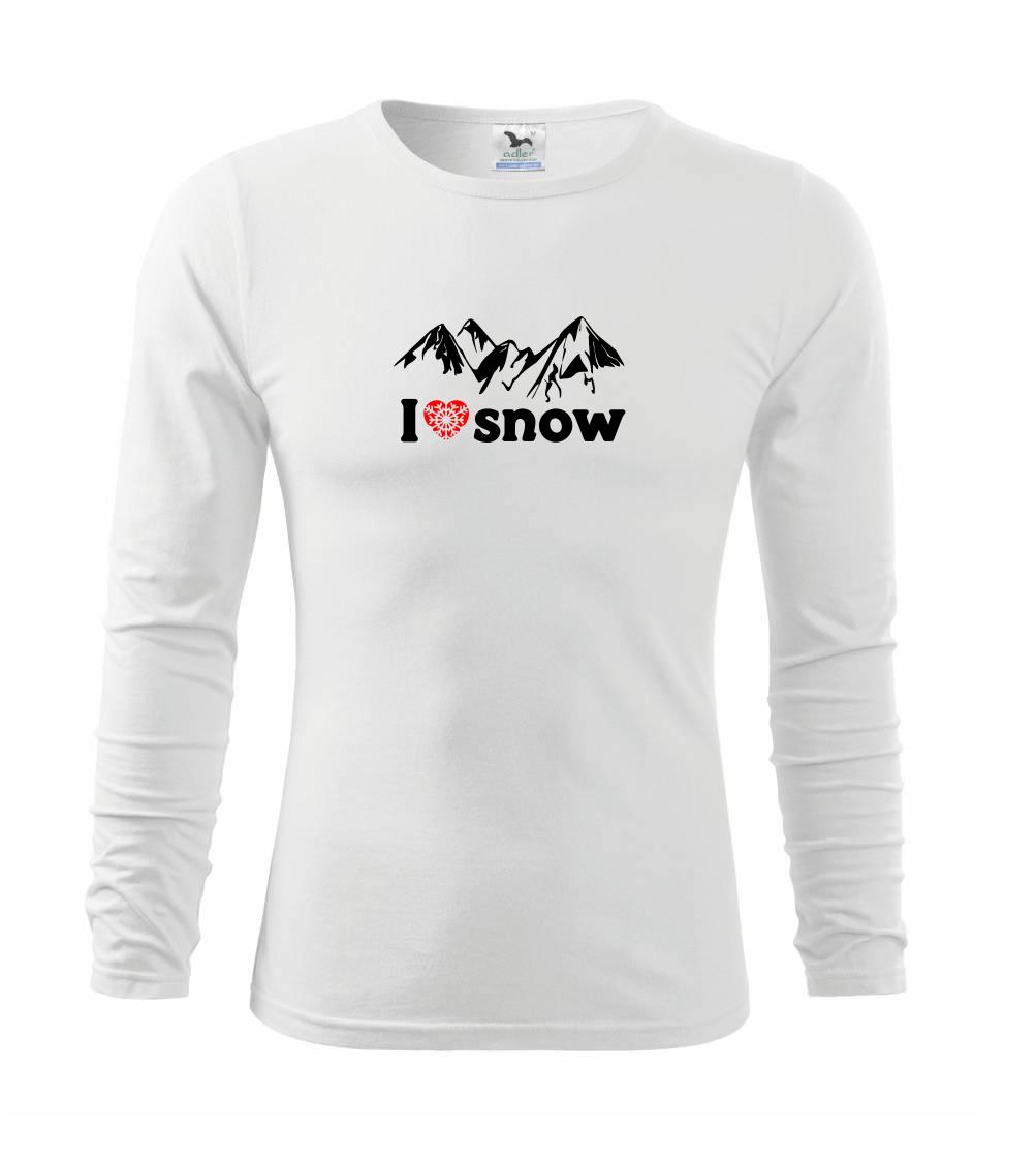 Lyže a Snowboard - I love snow hory - Tričko detské Long Sleeve