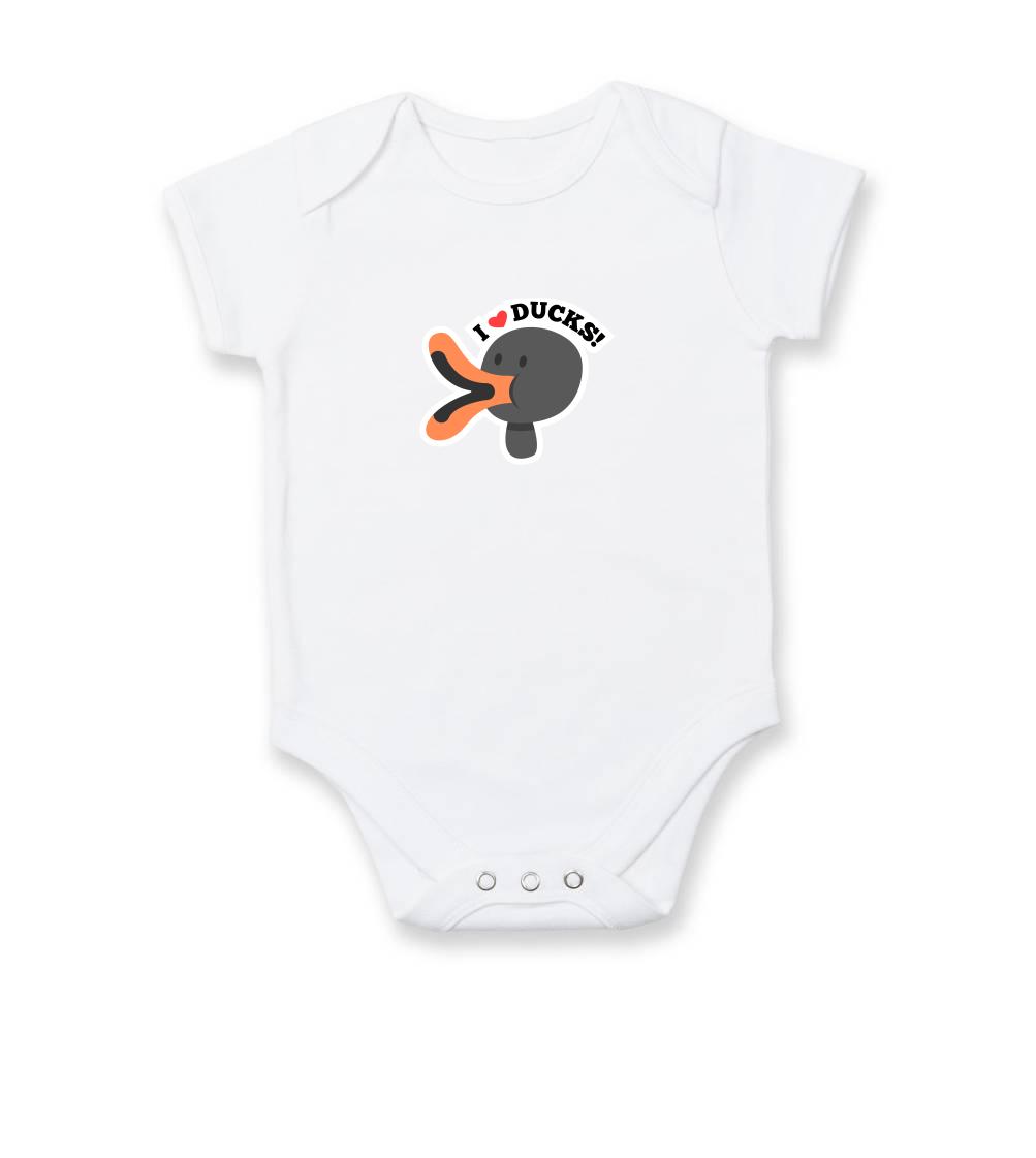 Tričká so zvieratami - I love ducks - kreslený - Body dojčenské s krátkym rukávom