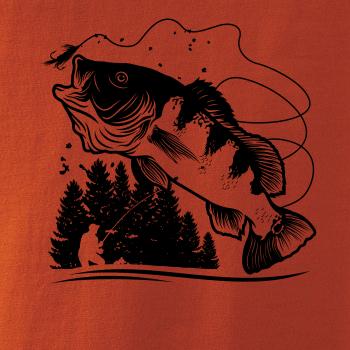 Rybár na brehu rybníka muškári