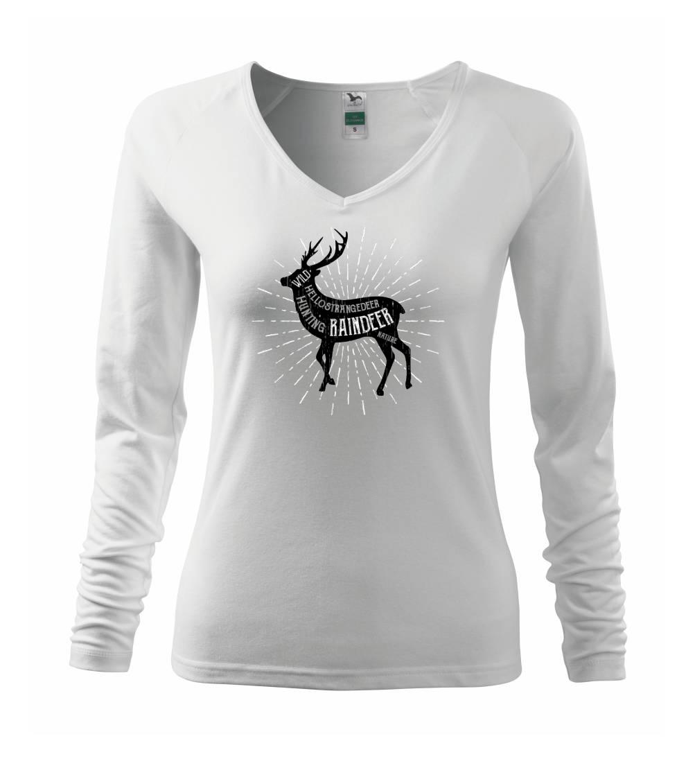 Tričká so zvieratami - Deer raindeer - Tričko dámske Elegance