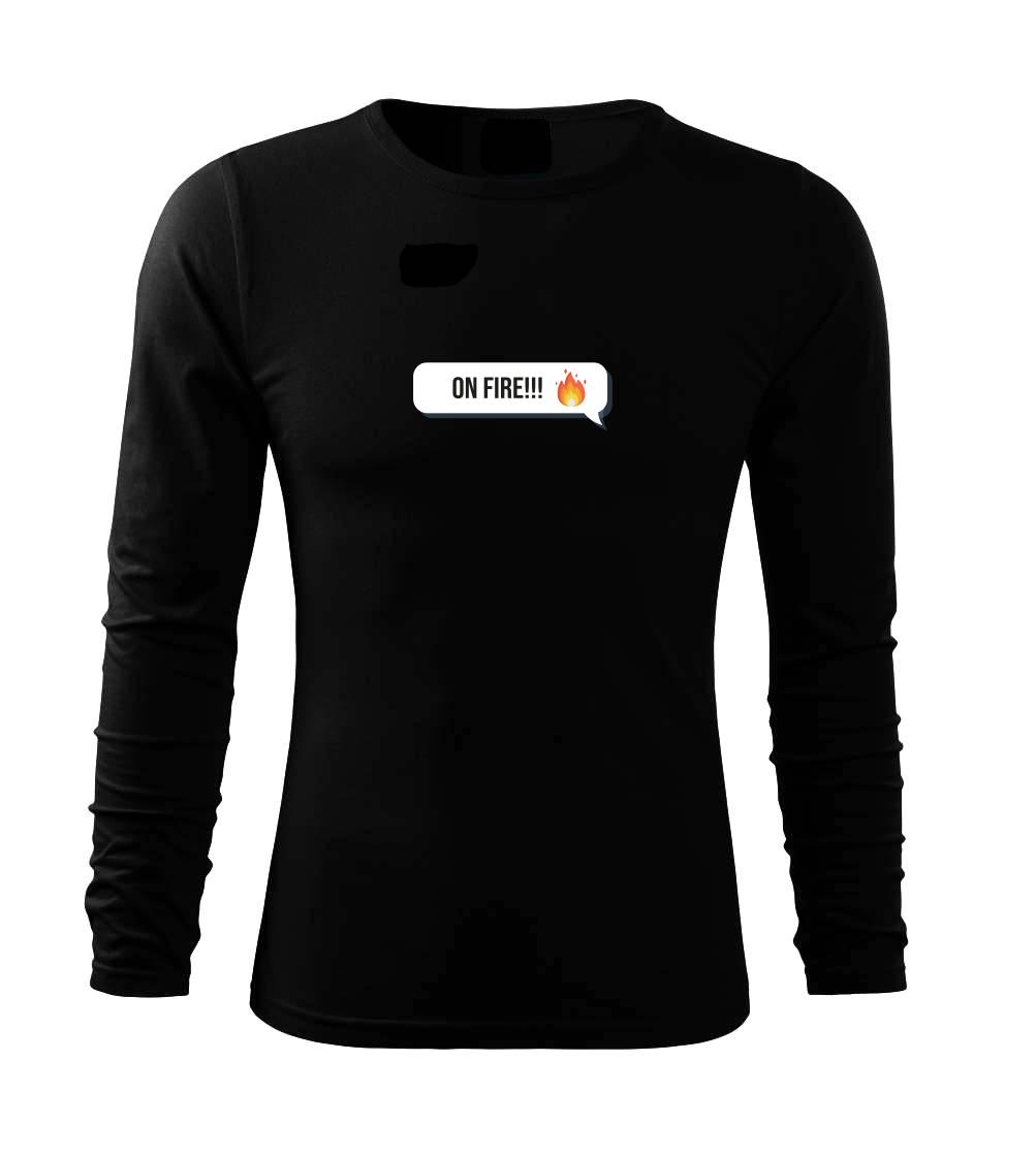 Tričká pre ajťákov - Emoji - on fire - Tričko s dlhým rukávom FIT-T long sleeve