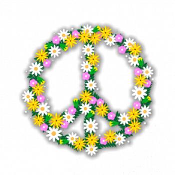 Peace symbol kopretiny