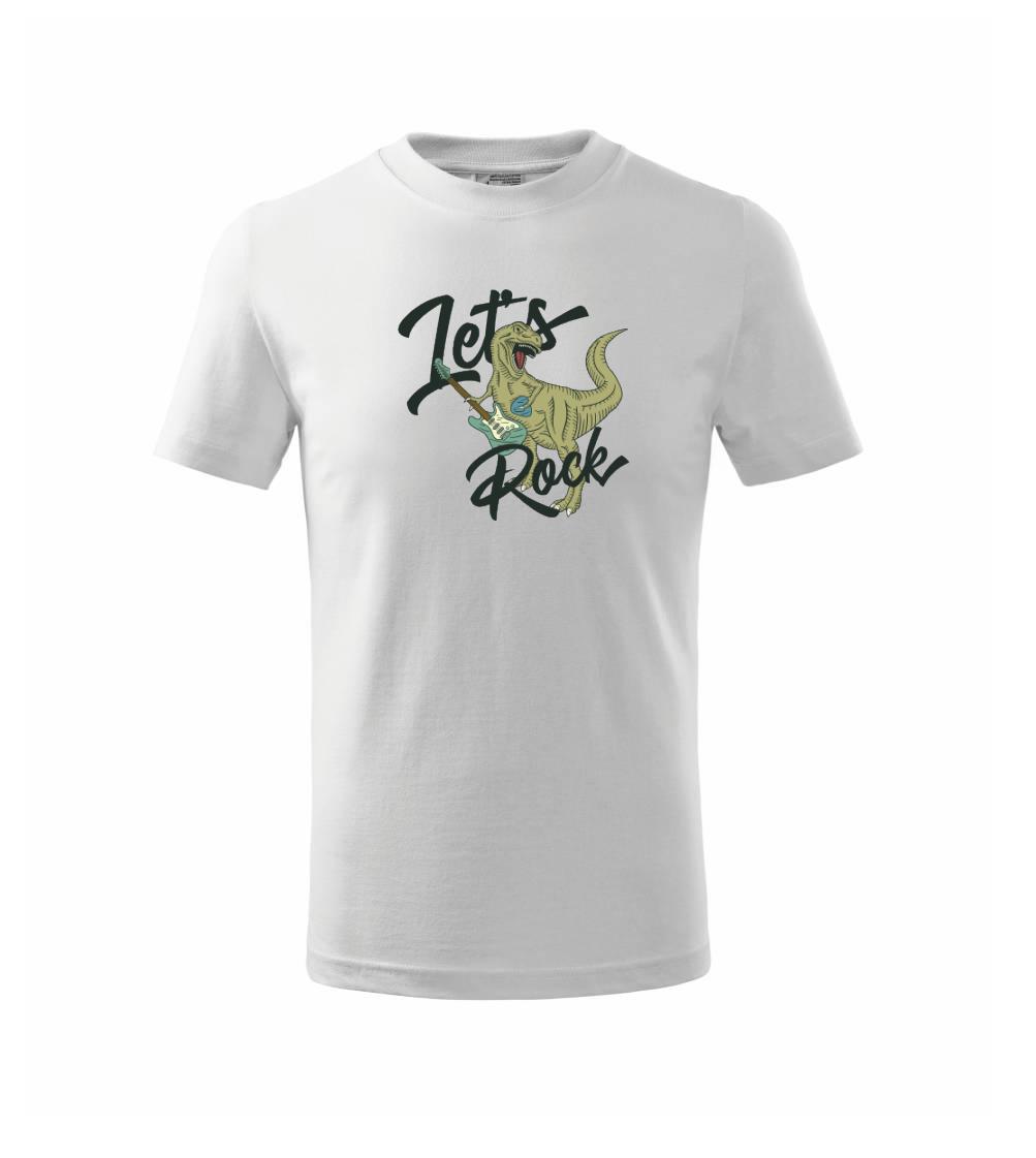 Tričká so zvieratami - Let's rock T-rex - Tričko detské bavlnené