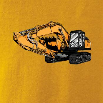 Žltý bager z boku Žltý bager z boku