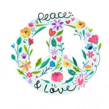 Peace and love symbol