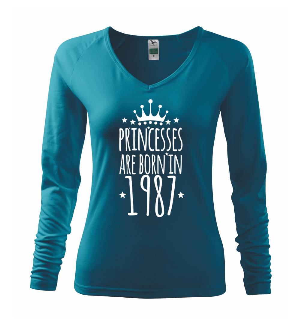Trička s ročníkom 1987 - Princesses are born in 1987 - Tričko dámske Elegance