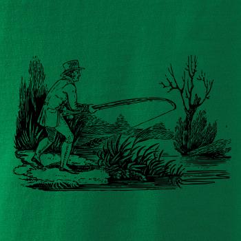 Kreslený rybár nahradzujúci