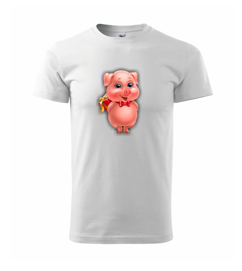 Vianočné tričká - Vianočné prasiatko - Tričko extra veľké  (5-8XL)