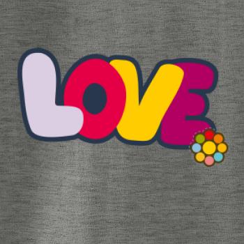 Love nápis s kvetinou