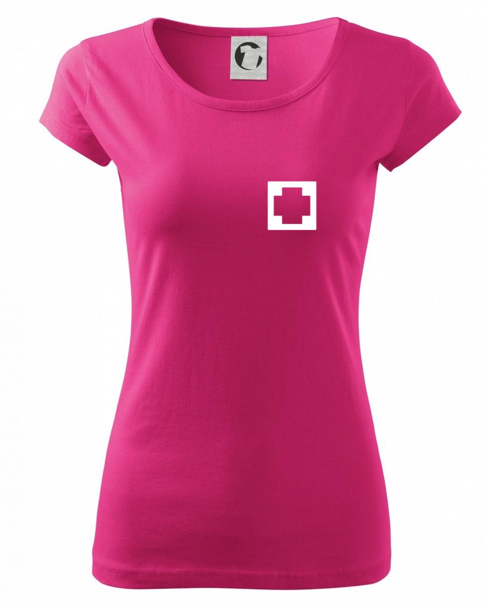 Tričká a mikiny pre záchranárov a lekárov - Kvalitné oblečenie pre zdravotníkov - Hranatý kríž - Rescue - Dámske tričko Pure